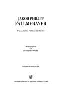 Tapa de Jakob Philipp Fallmerayer: Wissenschaftler, Politiker, Schriftsteller (Schlern-Schriften) (German Edition)