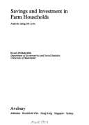 Tapa de Savings and investment in farm households