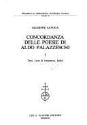 Tapa de Concordanza delle poesie di Aldo Palazzeschi