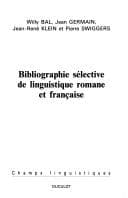 Tapa de Bibliographie sélective de linguistique romane et française