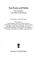 Tapa de Von poesie und politik