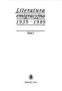 Tapa de Literatura emigracyjna 1939-1989