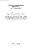Tapa de Wissenschaftsgeschichte der Germanistik im 19. Jahrhundert
