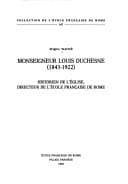 Tapa de Monseigneur Louis Duchesne (1843-1922)