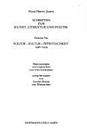 Tapa de Schriften zur Kunst, Literatur und Politik