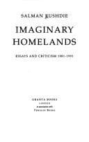 Tapa de Imaginary homelands