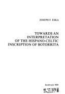 Tapa de Towards an interpretation of the Hispano-Celtic inscription of Botorrita