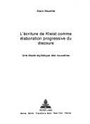 Tapa de L' écriture de Kleist comme élaboration progressive du discours