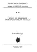 Tapa de Studien zur Heilkunde im "Parzival" Wolframs von Eschenbach