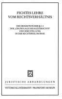 Tapa de Fichtes Lehre vom Rechtsverhältnis