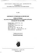 Tapa de Histoire et littérature au Moyen Age