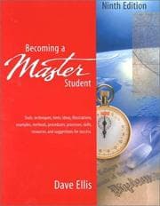 Tapa de Becoming a Master Student: Tools, Techniques, Hints, Ideals, Illustrations, Examples, Methods, Procedures, Processes, Skills, Resources, and Suggestions for Success:Looseleaf