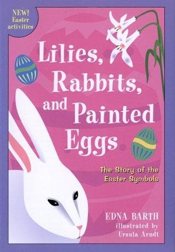 Tapa de Lilies, rabbits, and painted eggs