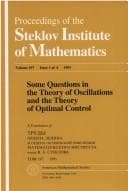 Tapa de Some questions in the theory of oscillations and the theory of optimal control