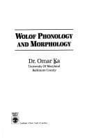Tapa de Wolof phonology and morphology