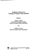 Tapa de Handbook of research in language development using CHILDES