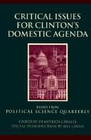 Tapa de Critical issues for Clinton's domestic agenda