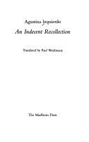 Tapa de An indecent recollection