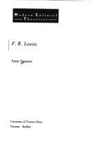 Tapa de F.R. Leavis