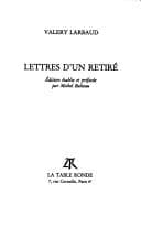Tapa de Lettres d'un retiré