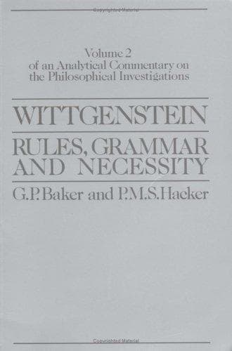 Tapa de Wittgenstein Rules, Grammar and Necessity