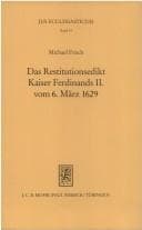Tapa de Das Restitutionsedikt Kaiser Ferdinands II. vom 6. März 1629