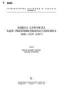 Tapa de Księga ławnicza sądu przedmiejskiego Chełmna, 1480-1559 (1567)