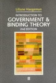 Tapa de Introduction to government and binding theory
