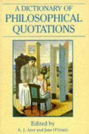 Tapa de A dictionary of philosophical quotations