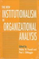 Tapa de The New institutionalism in organizational analysis