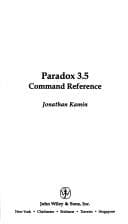 Tapa de Paradox 3.5 command reference