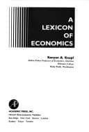 Tapa de A lexicon of economics