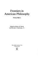 Tapa de Frontiers in American philosophy