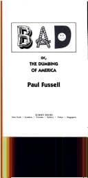 Tapa de BAD, or, The dumbing of America