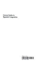 Tapa de Current studies in Spanish linguistics