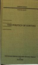Tapa de The Politics of editing