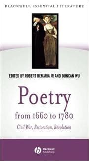 Tapa de Poetry from 1660 to 1780
