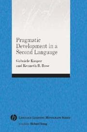 Tapa de PRAGMATIC DEVELOPMENT IN A SECOND LANGUAGE