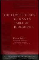 Tapa de The completeness of Kant's table of judgments