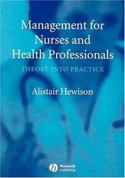 Tapa de Management for nurses and health professionals