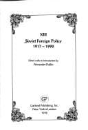 Tapa de Soviet foreign policy, 1917-1990