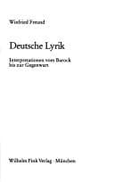 Tapa de Deutsche Lyrik