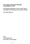 Tapa de Die räumliche Ordnung der Wirtschaft in Deutschland um 1910