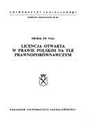 Tapa de Licencja otwarta w prawie polskim na tle prawnoporównawczym