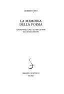 Tapa de La memoria della poesia