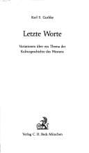 Tapa de Letzte Worte