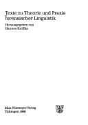 Tapa de Texte zu Theorie und Praxis forensischer Linguistik