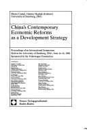 Tapa de China's contemporary economic reforms as a development strategy