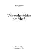 Tapa de Universalgeschichte der Schrift
