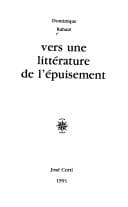 Tapa de Vers une littérature de l'épuisement
